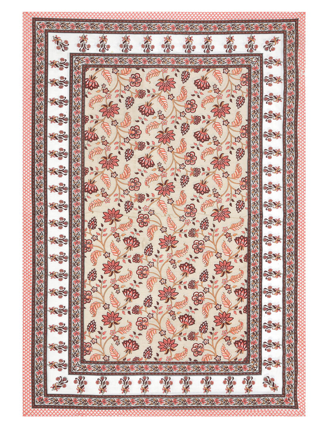 Blanc Peach Red (Boota -21) 63 X 90 INCHES