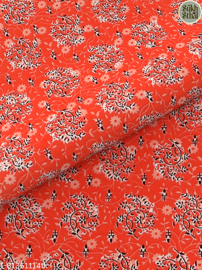 Cinnabar Orange (Flora - 4) 98 X 108 INCHES