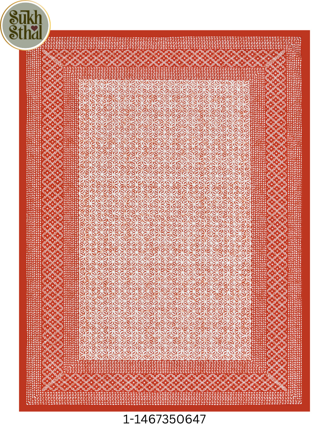 Fire Brick Red (Boota - 7) 63 X 90 INCHES