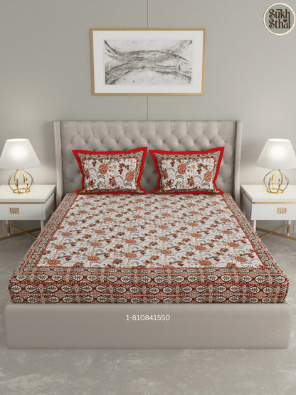 Fire Engine Red (Sundari Handblock - 3) 90 X 108 INCHES