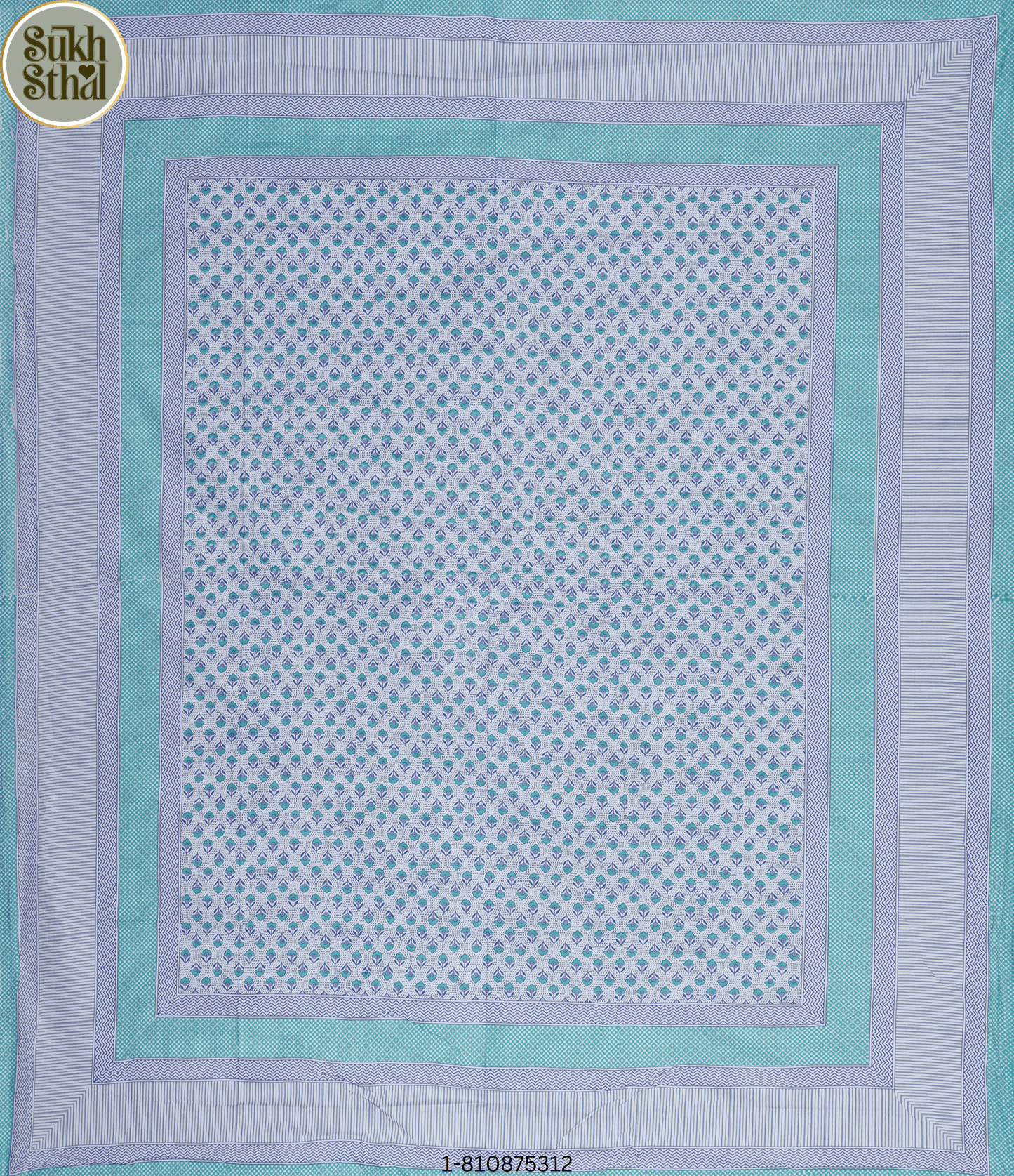 Pelorous Sky (Sundari Handblock - 1) 90 X 108 INCHES